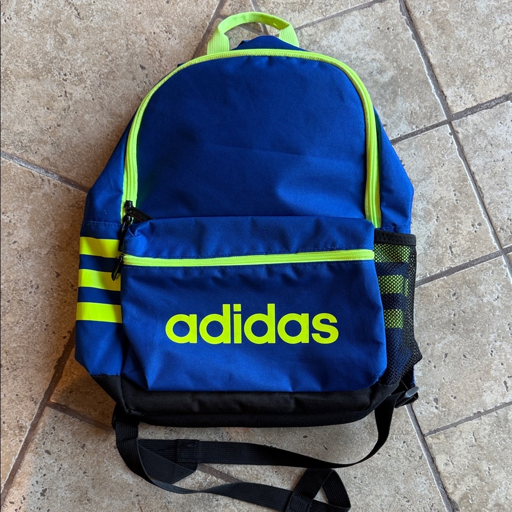 Adidas Royal Blue and Neon Green Backpack